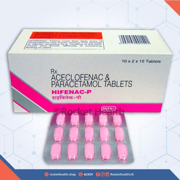 Aceclofenac & Paracetamol 100 mg / 500 mg HIFENAC-P Tablet 10's