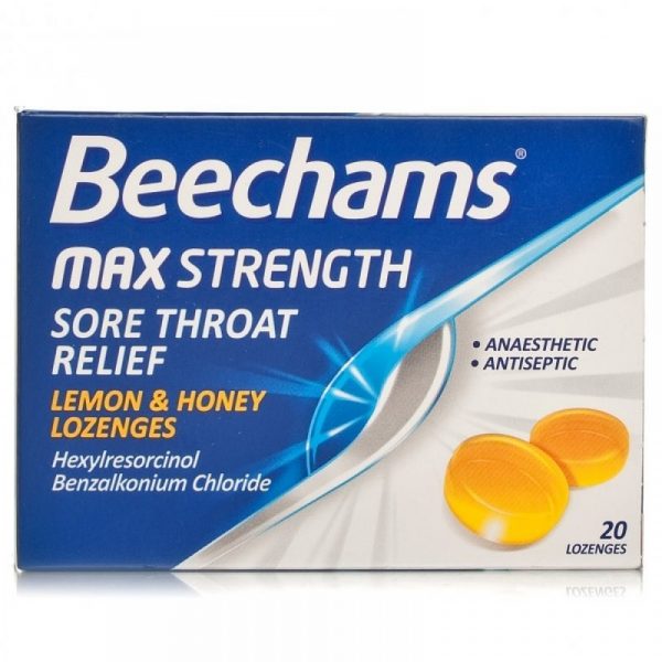 Beechams Lozenges HoneyLemon UK, Cold, Cough, flu,Lozenges, Sore throat, Itchy throat
