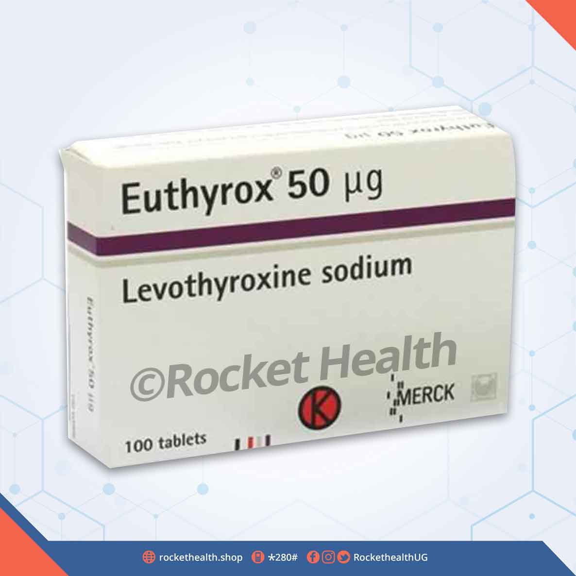 Levothyroxine 50mg EUTHYROX tablets 10's | Rocket Health