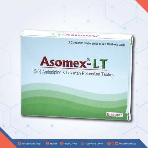 ASOMEX-LT-2.5-50MG-TAB,S(-) Amlodipine/Losartan, pharmacy prescription drug, antihypertensive, blood pressure,