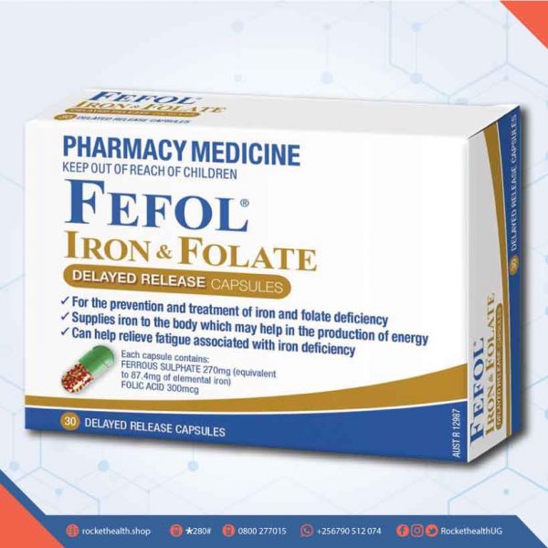 Iron-Folic-FERROFOL-30'S-47mg-0.50mg-Pack, Vitamins, Iron and folic acid, Pregnancy, Iron supplement, Anemia, Pharmacy, Vitamins & Supplements