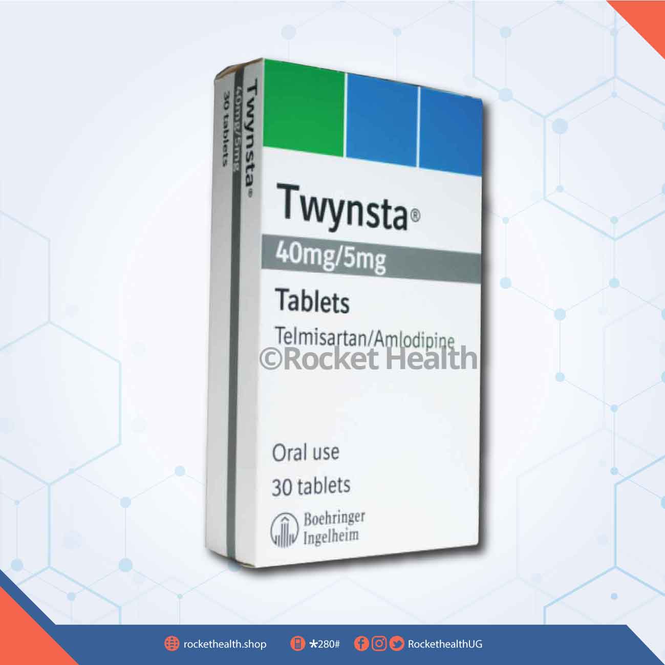 Telmisartan/ Amlodipine 40/5 mg TWYNSTA Tablet 10's | Rocket Health